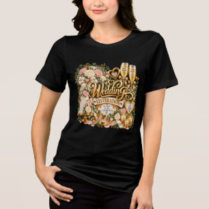 Elegante goldene Hochzeitsfeier Tri-Blend Shirt