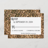 Elegante goldene Hochzeitslichter mit RSV RSVP Karte (Vorne/Hinten)