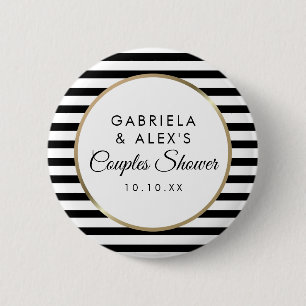 Elegante Goldene Hochzeitspaare Brautparty mit sch Button