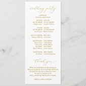 Elegante goldene Hochzeitsprogramme vintage klassi Programm (Rückseite)
