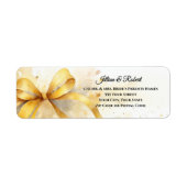 Elegante goldene Hochzeitsrücksendeadresse (Vorne)