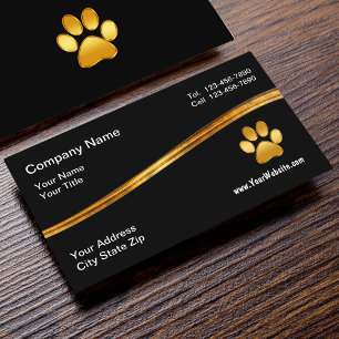 Elegante Goldene Hundetaten-Pfote Visitenkarte
