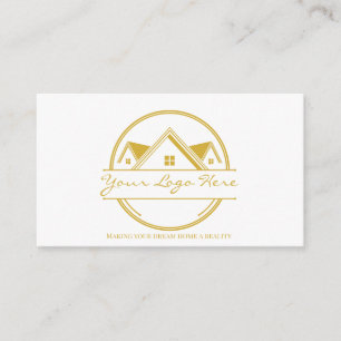 Elegante goldene Immobilien-Visitenkarten Visitenkarte