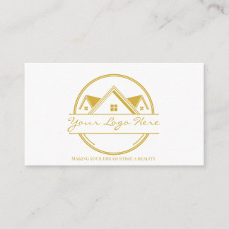 Elegante goldene Immobilien-Visitenkarten Visitenkarte