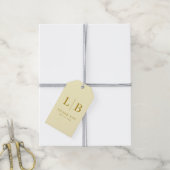 Elegante goldene Initialen Danke Geschenkanhänger (Mit Garn)