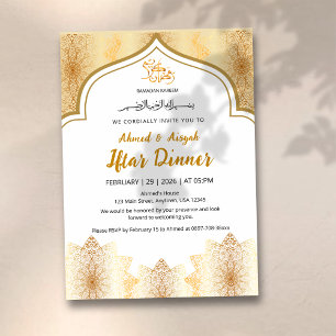 Elegante goldene islamische Ramadan-Iftar-Einladun Einladung