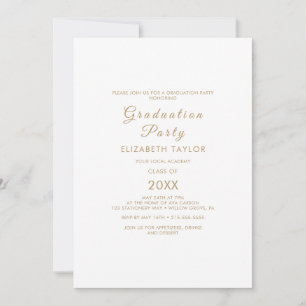 Elegante Goldene Kalligrafie-Abschlussfeier Einladung