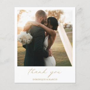 Elegante goldene Kalligrafie Budget-Hochzeit Danke