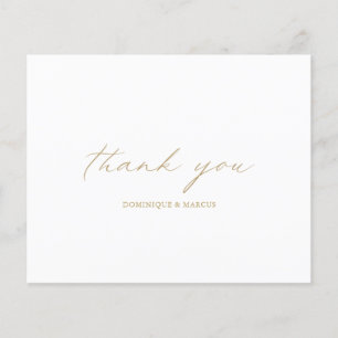 Elegante goldene Kalligrafie Budget-Hochzeit Danke