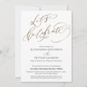 Elegante Goldene Kalligrafie Empfang zum Feiern Einladung