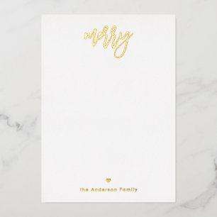 Elegante goldene Kalligrafie Frohe Weihnachten Not Folien Feiertagskarte