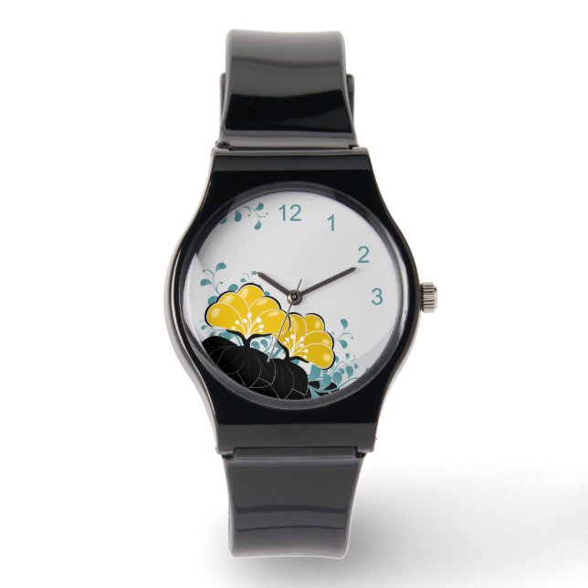 Elegante goldene Kamelien Beobachten Sie mit Zahle Armbanduhr (Vorderseite)