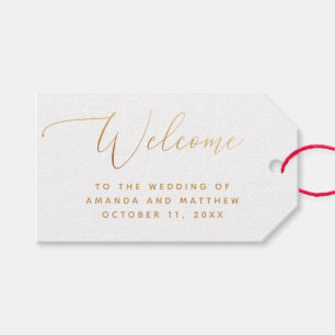 Elegante goldene klassische Hochzeit. Schriftzug W Geschenkanhänger