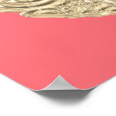 Elegante goldene Koralle in rosa Metallic modern Poster (Ecke)