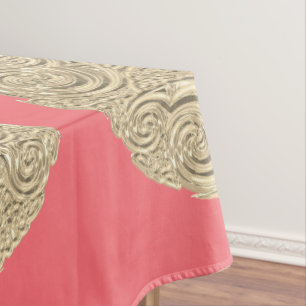 Elegante goldene Koralle in rosa Metallic modern Tischdecke