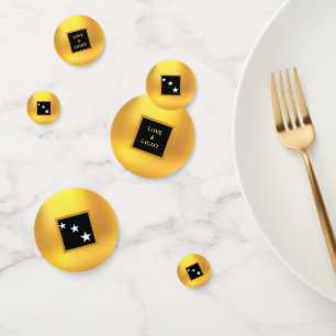 Elegante Goldene Kreise & Sterne Konfetti
