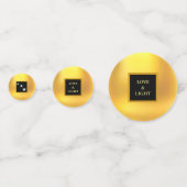 Elegante Goldene Kreise & Sterne Konfetti (Vorderseiten)