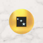 Elegante Goldene Kreise & Sterne Konfetti (Klein Vorderseite)