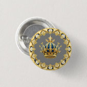 Elegante Goldene Krone Button (Vorne & Hinten)