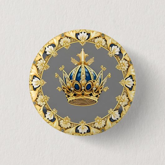 Elegante Goldene Krone Button (Vorderseite)