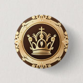 Elegante Goldene Krone Button (Vorderseite)