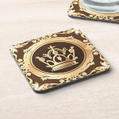 Elegante Goldene Krone Getränkeuntersetzer (Linke Seite)