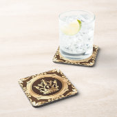 Elegante Goldene Krone Getränkeuntersetzer (Rechte Seite)