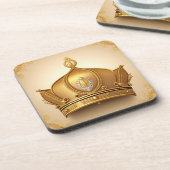 Elegante Goldene Krone Getränkeuntersetzer (Linke Seite)