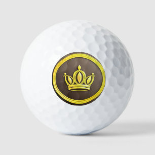 Elegante goldene Krone Golfball