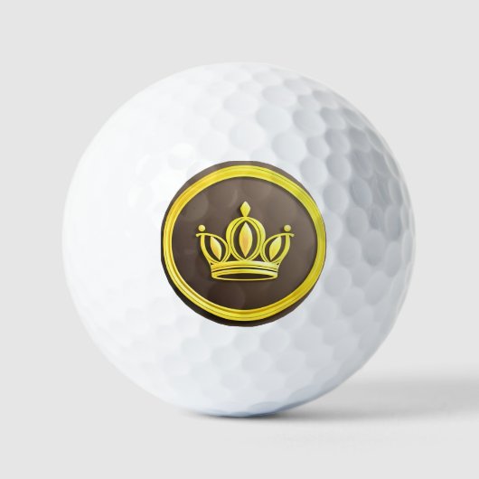 Elegante Goldene Krone Golfball (Vorderseite)