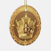 Elegante Goldene Krone Keramik Ornament (Rechts)