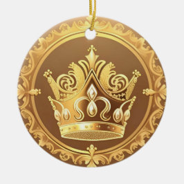 Elegante Goldene Krone Keramik Ornament