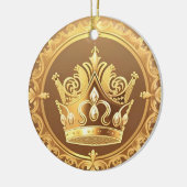 Elegante Goldene Krone Keramik Ornament (Links)