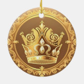 Elegante Goldene Krone Keramik Ornament (Hinten)