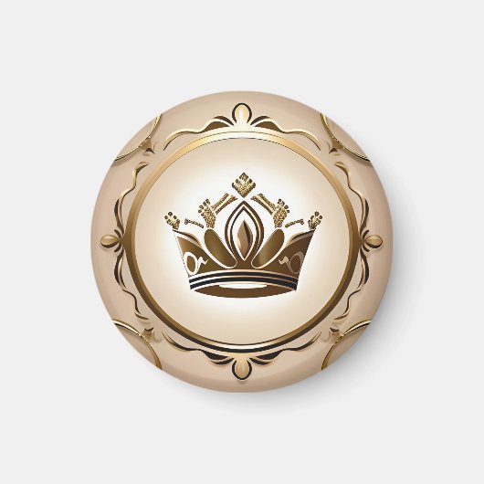 Elegante Goldene Krone Magnet (Vorne)