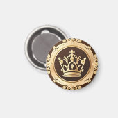 Elegante Goldene Krone Magnet (Vorderseite/Rückseite)