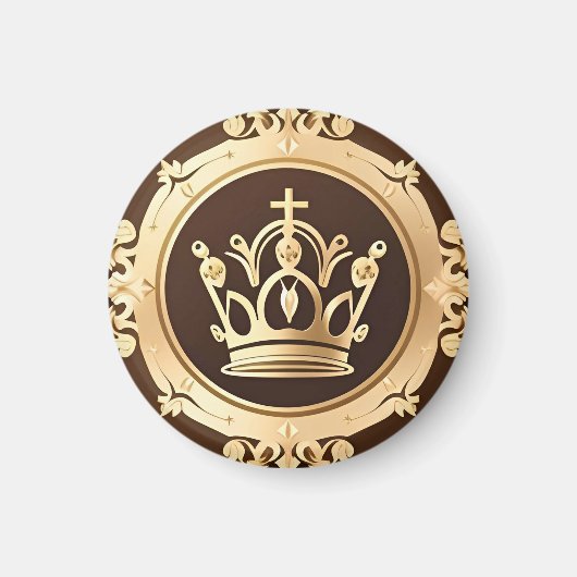Elegante Goldene Krone Magnet (Vorne)