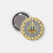 Elegante Goldene Krone Magnet (Vorderseite/Rückseite)