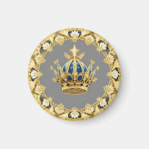 Elegante Goldene Krone Magnet