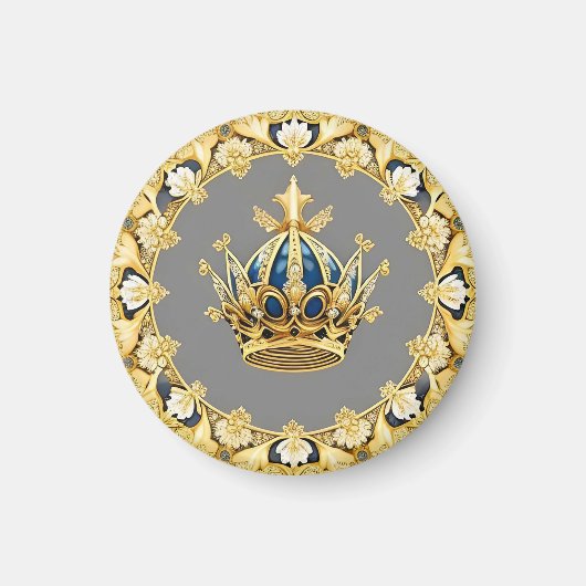 Elegante Goldene Krone Magnet (Vorne)