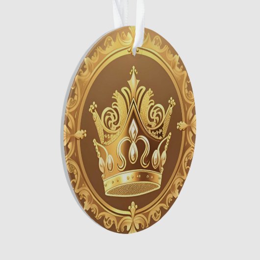 Elegante Goldene Krone Ornament (Vorderseite)