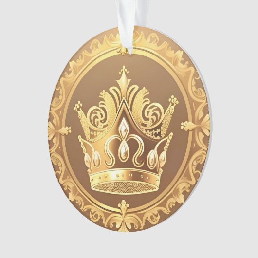 Elegante Goldene Krone Ornament (Vorderseite)