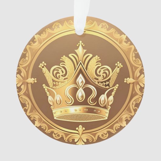 Elegante Goldene Krone Ornament (Vorderseite)