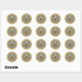 Elegante Goldene Krone Runder Aufkleber (Blatt)