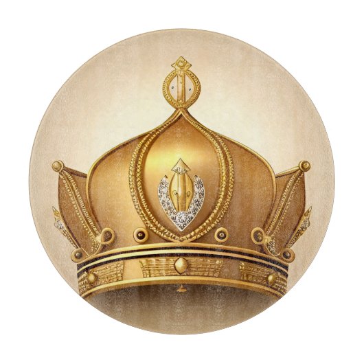 Elegante Goldene Krone Schneidebrett (Vorderseite)