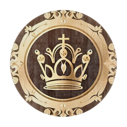 Elegante Goldene Krone Schneidebrett (Vorderseite)