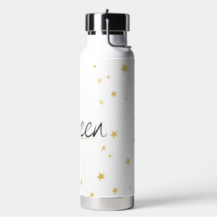 Elegante goldene Kronen-Königin-Typografie-Wasserf Trinkflasche