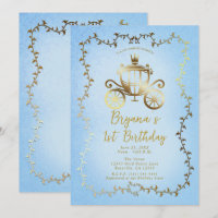 Elegante Goldene Kutsche Blaue Geschichte 1. Gebur