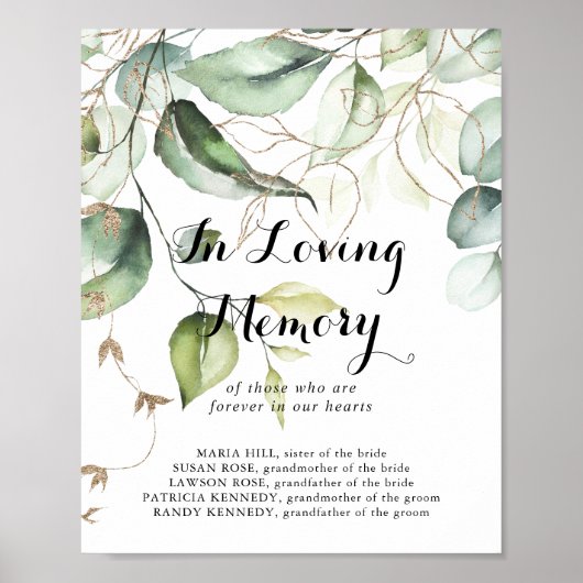 Elegante goldene Landschaft im Zeichen des Gedächt Poster (Vorne)