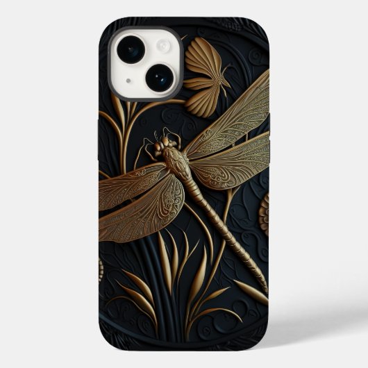 Elegante Goldene Libelle Case-Mate iPhone Hülle (Rückseite)